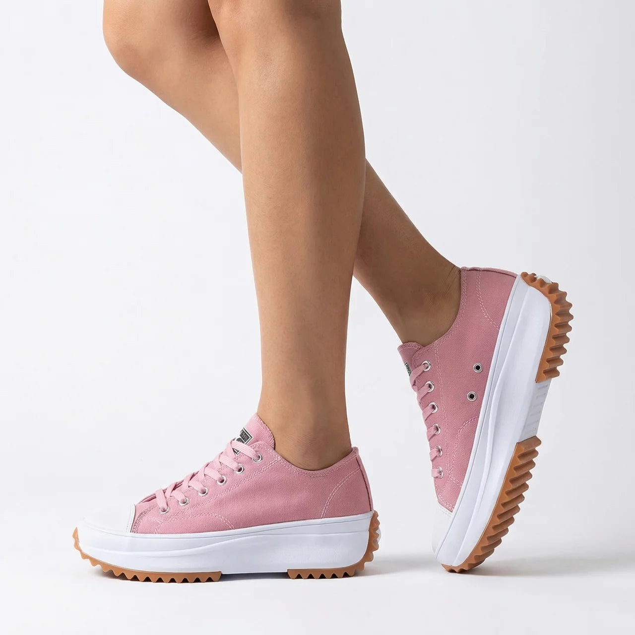 Sneakersy Damskie Na Platformie Sznurowane