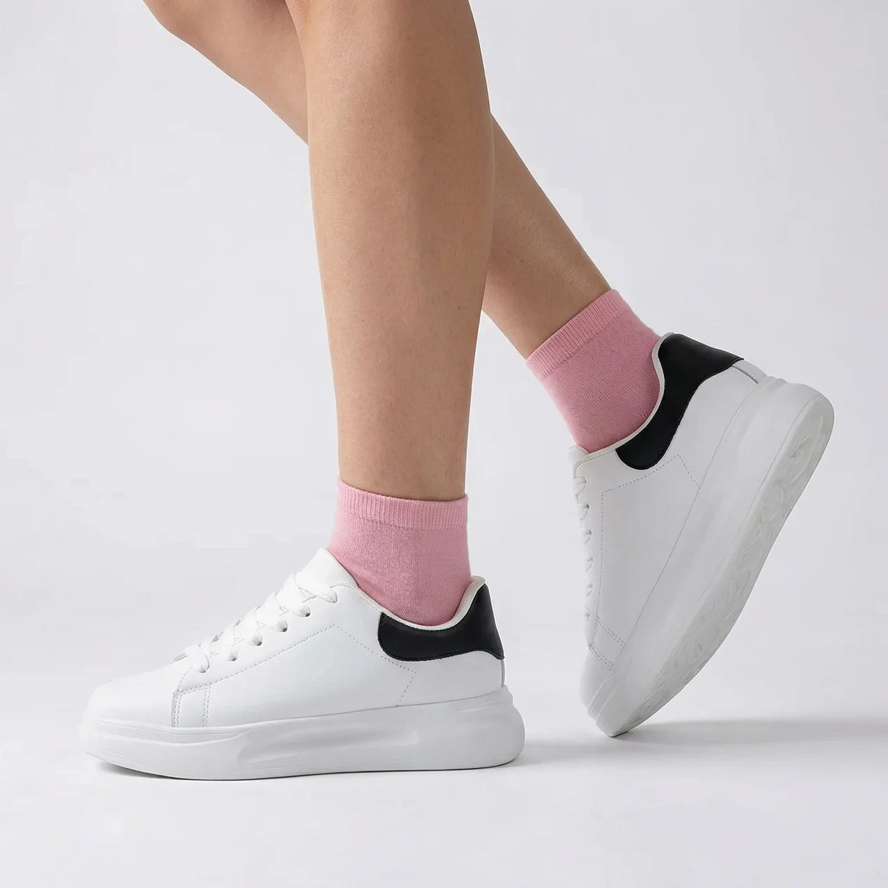 Sneakersy Damskie Białe Casual