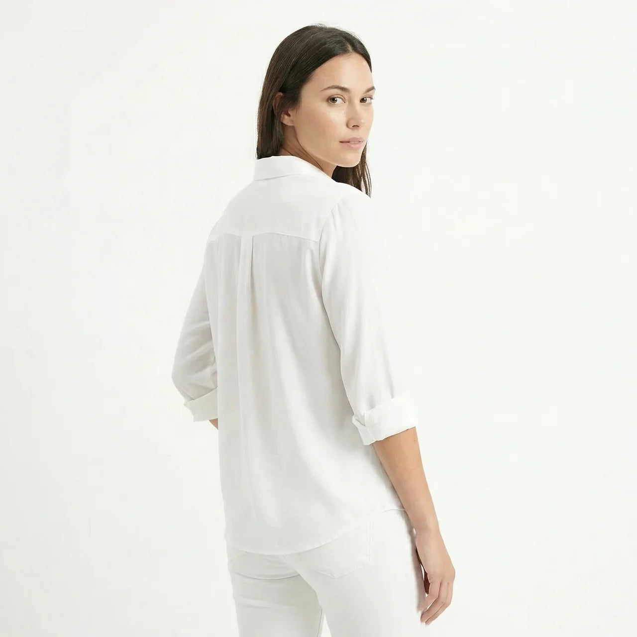 Koszula Damska Klasyczna Z Guzikami Długi Rękaw
