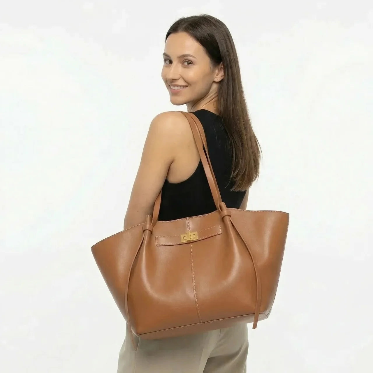 Torba Shopper Damska Duża Na Ramię