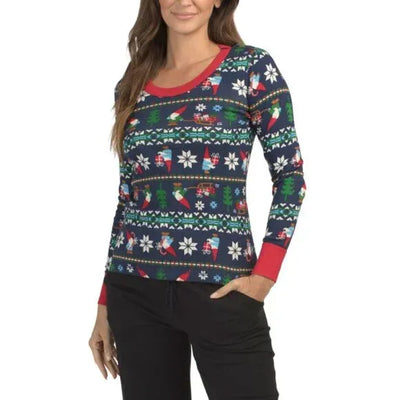 Klasyczny Sweter Świąteczny – Retro Dziany Zimowy Pulower