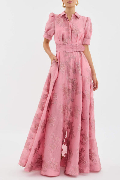 Sukienka Koszulowa W Kolorze RóżOwego Vintage | Maxi